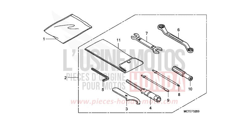OUTILS de SILVER WING PEARL CYBER BLACK (NHA42) de 2006